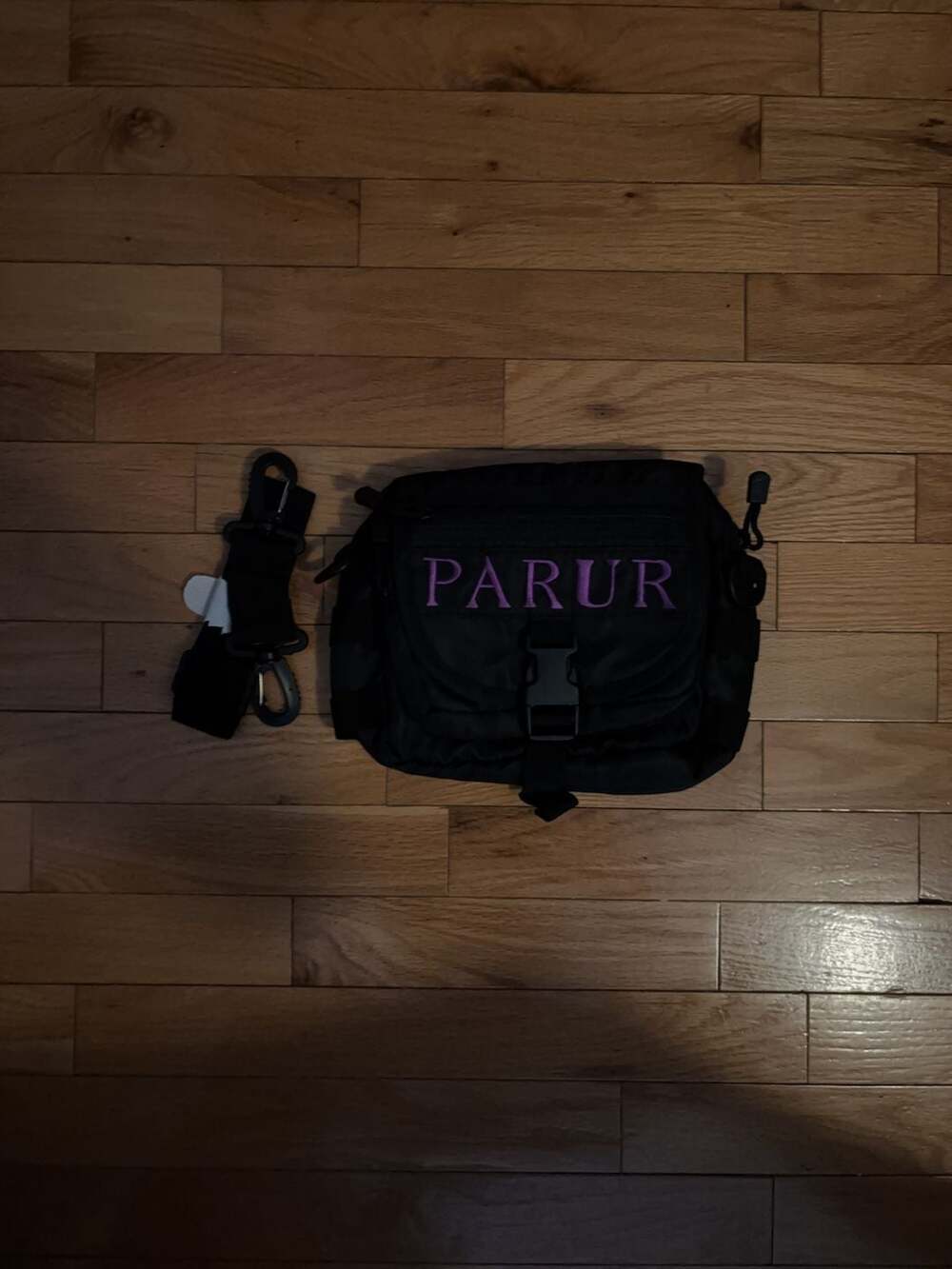 PARUR Black Nylon Retro Crossbody Shoulder Messenger Bag